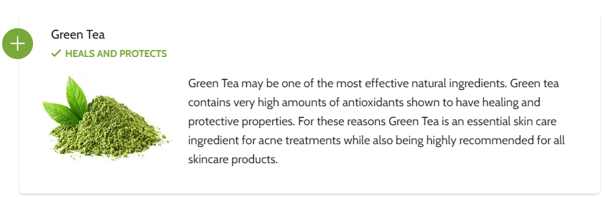 Exposed Skin Care Ingredients - Green Tea