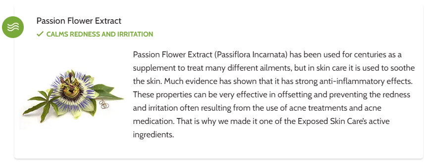Exposed Skin Care Ingredients - Passion Flower Extract