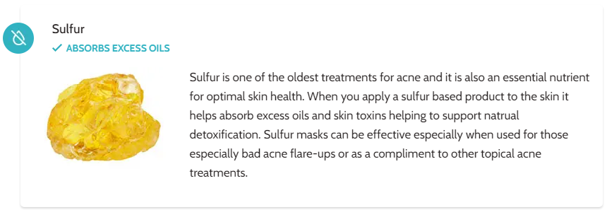 Exposed Skin Care Ingredients - Sulfur
